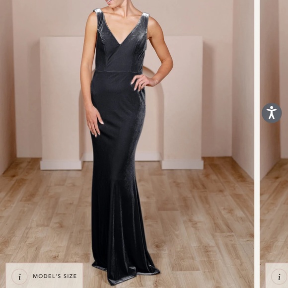 Dakota Velvet Dress - Revelry - Slate Blue - workmen once - size 8 - Picture 1 of 4